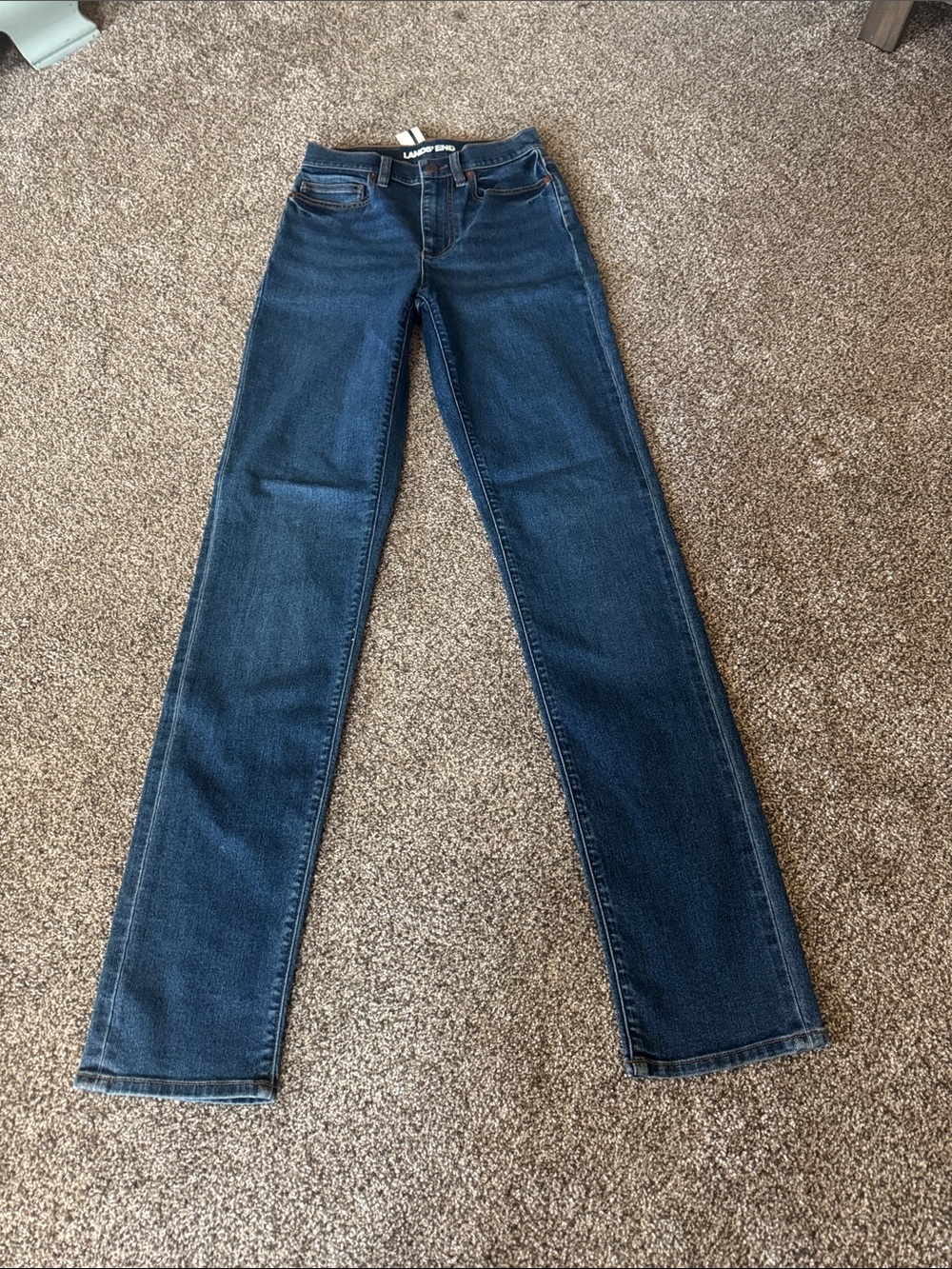 Lands' End Women's Dark Blue Straight Leg Jeans